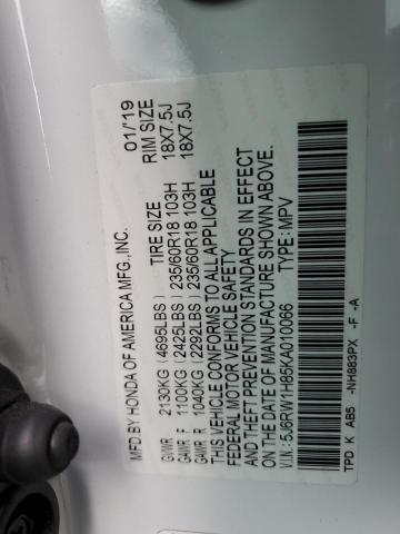 2019 HONDA CR-V EXL - 5J6RW1H85KA010066