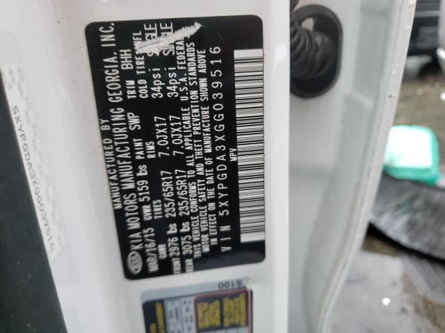 2016 KIA SORENTO LX 5XYPGDA3XGG039516