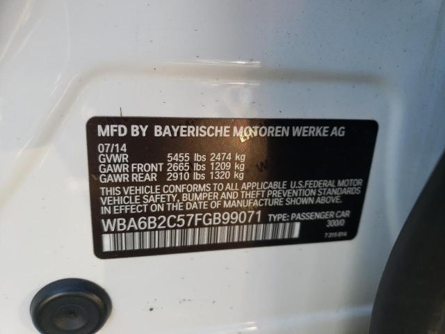 2015 BMW 650 I GRAN - WBA6B2C57FGB99071