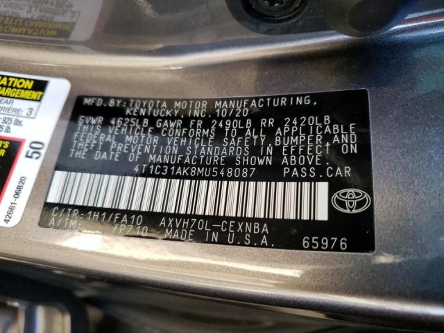 2021 TOYOTA CAMRY LE 4T1C31AK8MU548087
