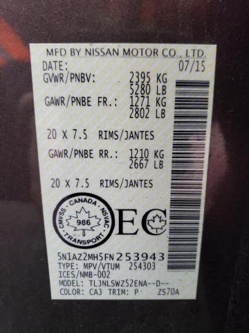 5N1AZ2MH5FN253943 Nissan MURANO S