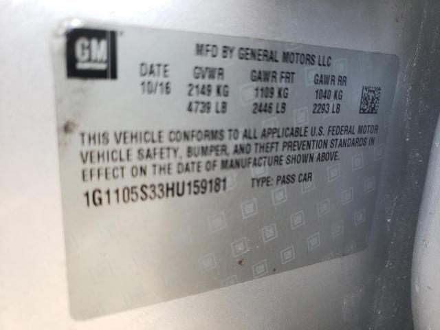 2017 CHEVROLET IMPALA LT - 1G1105S33HU159181