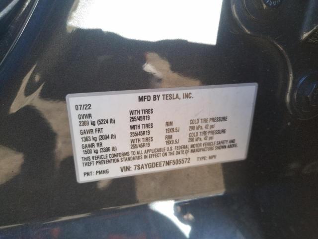 2022 TESLA MODEL Y - 7SAYGDEE7NF505572