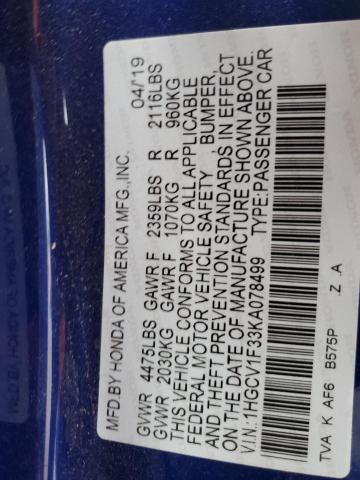 2019 HONDA ACCORD SPO 1HGCV1F33KA078499