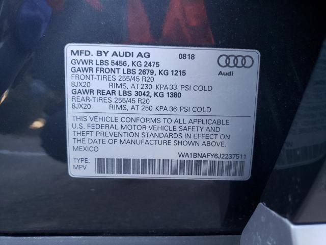2018 AUDI Q5 PREMIUM WA1BNAFY6J2237511