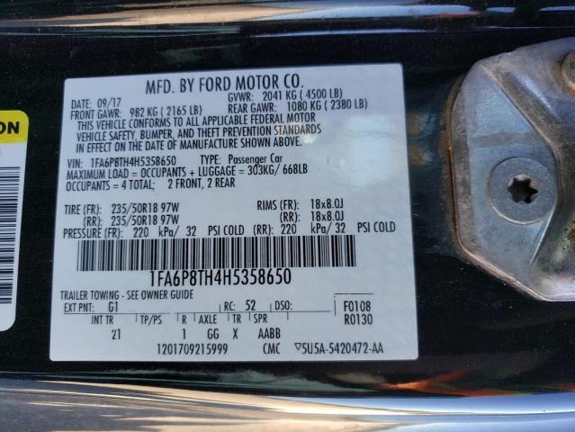 2017 FORD MUSTANG - 1FA6P8TH4H5358650