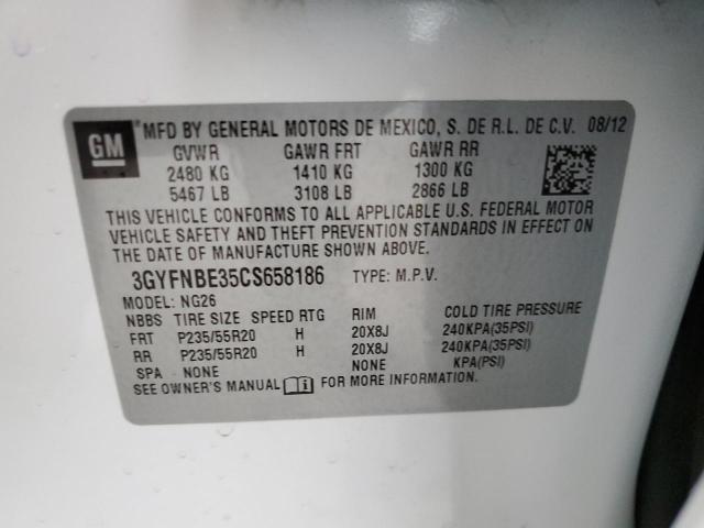 3GYFNBE35CS658186 Cadillac SRX