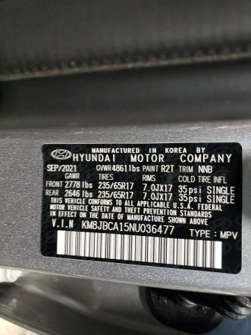 2022 HYUNDAI TUCSON BLU - KM8JBCA15NU036477