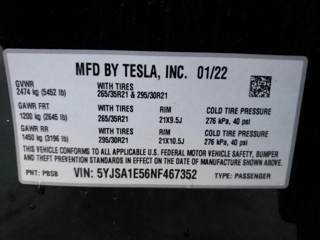 5YJSA1E56NF467352 Tesla MODEL S