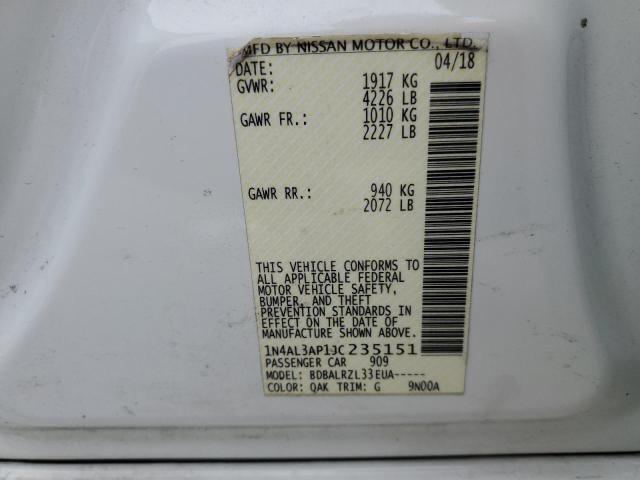 2018 NISSAN ALTIMA 2.5 1N4AL3AP1JC235151