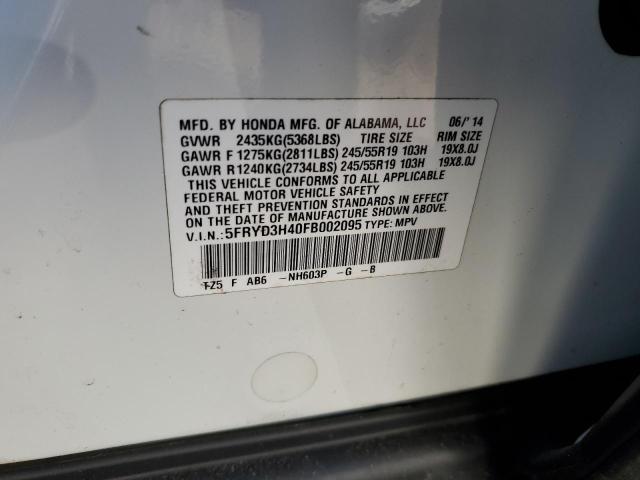 5FRYD3H40FB002095 Acura Mdx Technology