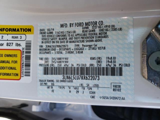 3LN6L5LU7KR622073 Lincoln Mkz Reserve I