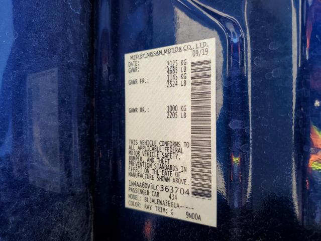 1N4AA6DV3LC363704 Nissan MAXIMA SL