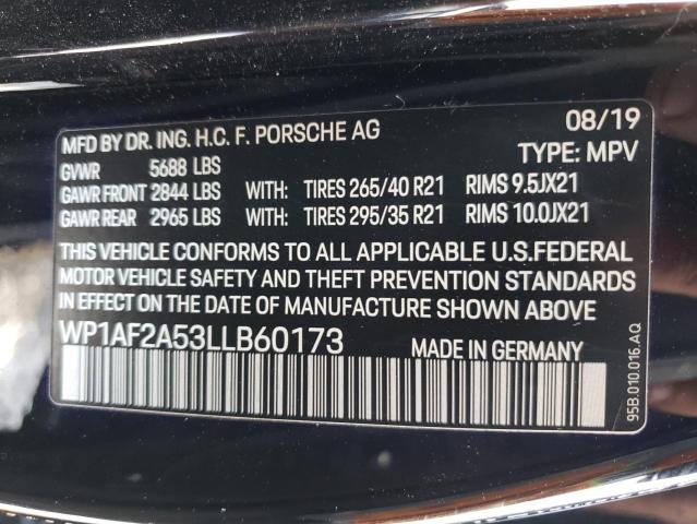 2020 PORSCHE MACAN TURB WP1AF2A53LLB60173