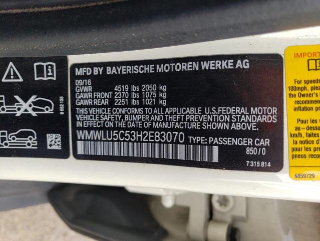WMWLU5C53H2E83070 Mini Cooper