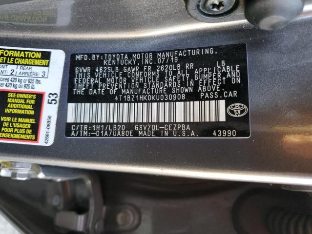 2019 TOYOTA CAMRY XSE - 4T1BZ1HK0KU030908