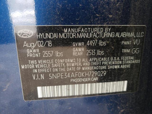 2019 HYUNDAI SONATA LIM - 5NPE34AF0KH729029
