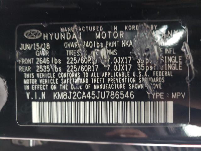 2018 HYUNDAI TUCSON SE KM8J2CA45JU786546