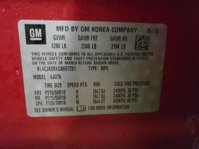 KL4CJASBXGB697281 Buick Encore
