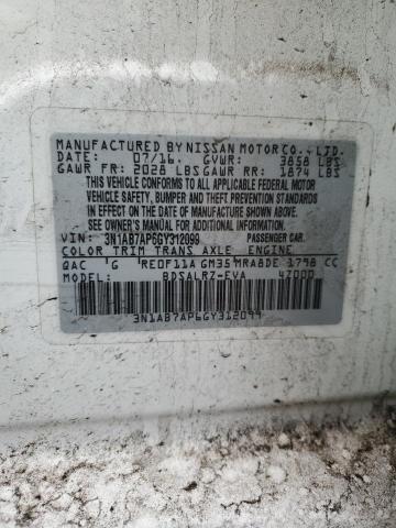 2016 NISSAN SENTRA S 3N1AB7AP6GY312099