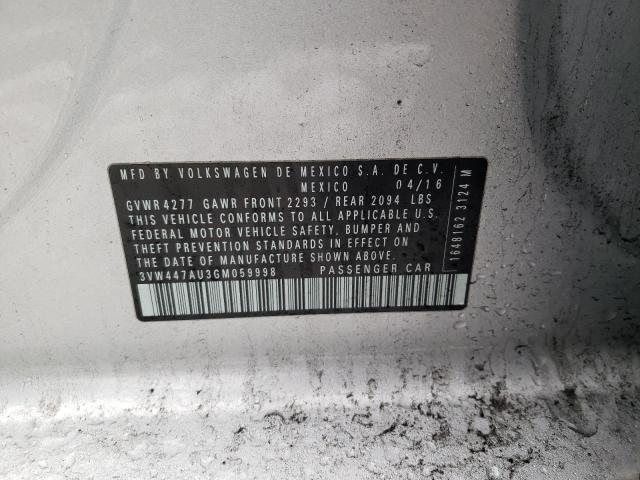 2016 VOLKSWAGEN GTI S/SE - 3VW447AU3GM059998