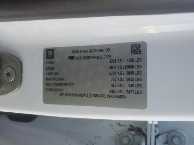 3GTU9DED5KG303736 GMC Sierra K1500 Slt