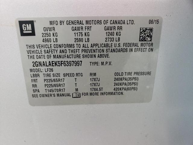 2015 CHEVROLET EQUINOX LS 2GNALAEK5F6397997