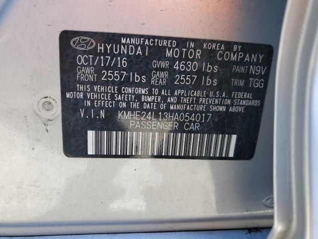 2017 HYUNDAI SONATA HYB KMHE24L13HA054017