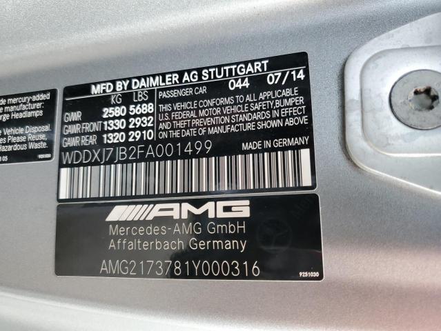2015 MERCEDES-BENZ S 63 AMG - WDDXJ7JB2FA001499