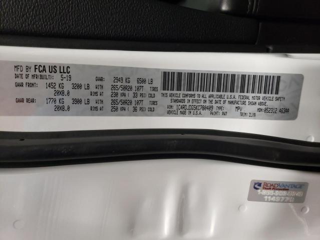 2019 DODGE DURANGO GT - 1C4RDJDG5KC780409