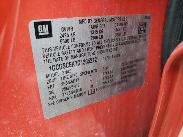 2016 CHEVROLET COLORADO L - 1GCGSCEA7G1365212