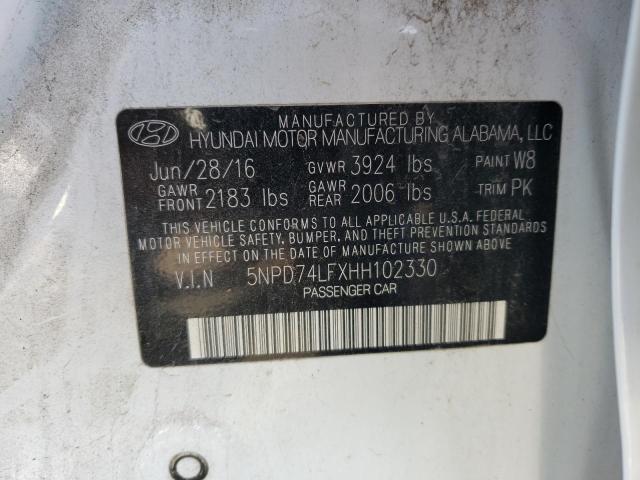 2017 HYUNDAI ELANTRA SE 5NPD74LFXHH102330