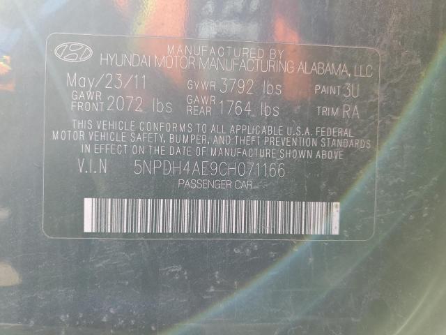 5NPDH4AE9CH071166 Hyundai Elantra Gls