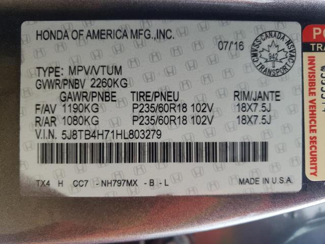 5J8TB4H71HL803279 Acura Rdx Advance