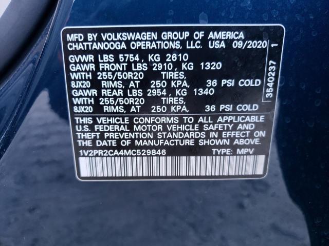 2021 VOLKSWAGEN ATLAS SE - 1V2PR2CA4MC529846