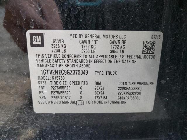 1GTV2NEC9GZ375049 GMC Sierra K1500 Slt