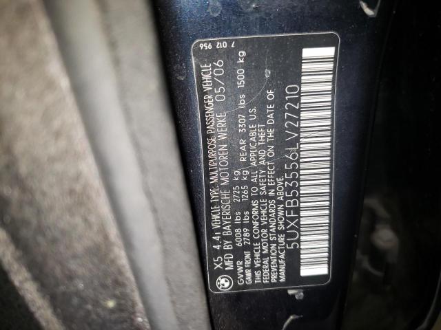 5UXFB53556LV27210 BMW X5 4.4I