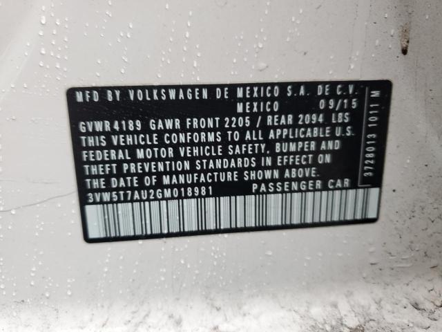 2016 VOLKSWAGEN GTI S/SE - 3VW5T7AU2GM018981