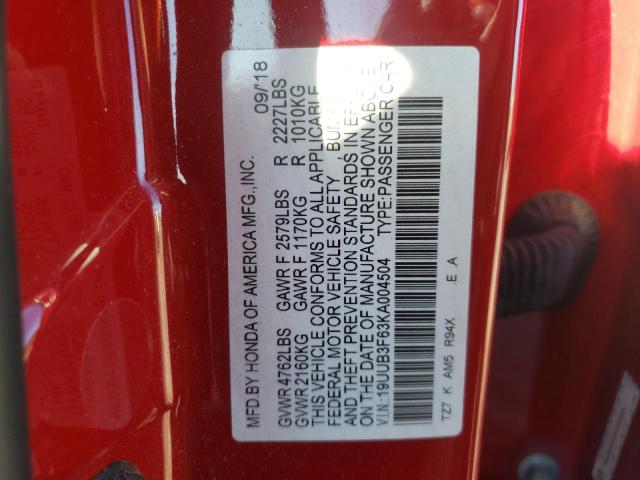 2019 ACURA TLX TECHNO - 19UUB3F63KA004504
