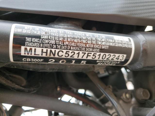 2015 HONDA CB300 F - MLHNC5217F5102243