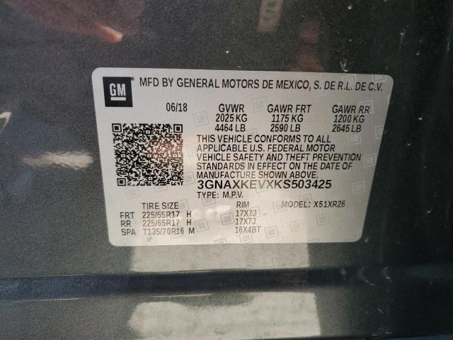 2019 CHEVROLET EQUINOX LT 3GNAXKEVXKS503425