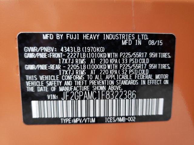 JF2GPAMC1F8322386 Subaru Xv Crosstrek 2.0 Limited