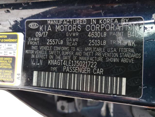KNAGT4LE1J5021722 KIA OPTIMA HYBRID