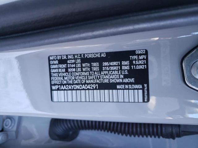 2022 PORSCHE CAYENNE - WP1AA2AY0NDA04291