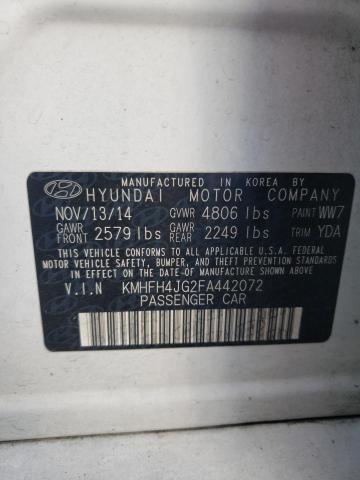 2015 HYUNDAI AZERA LIMI - KMHFH4JG2FA442072
