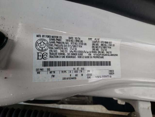 2016 FORD FOCUS TITA - 1FADP3N26GL400250