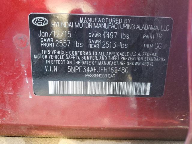 2015 HYUNDAI SONATA SPO 5NPE34AF3FH165480