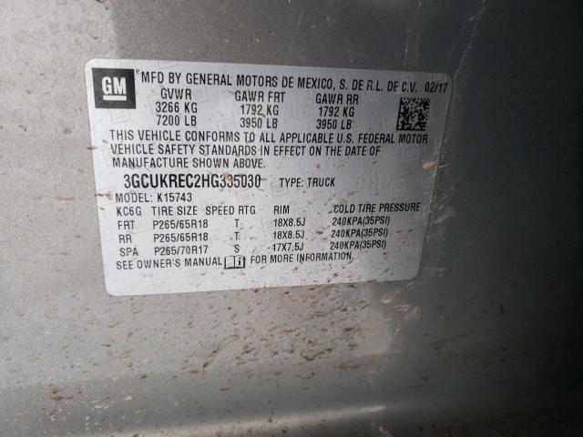 2017 CHEVROLET SILVERADO2 3GCUKREC2HG335030