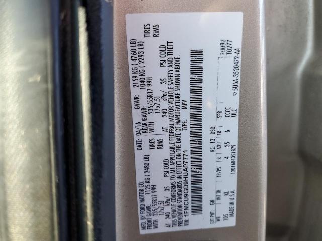 2017 FORD ESCAPE SE - 1FMCU9GD9HUA07771