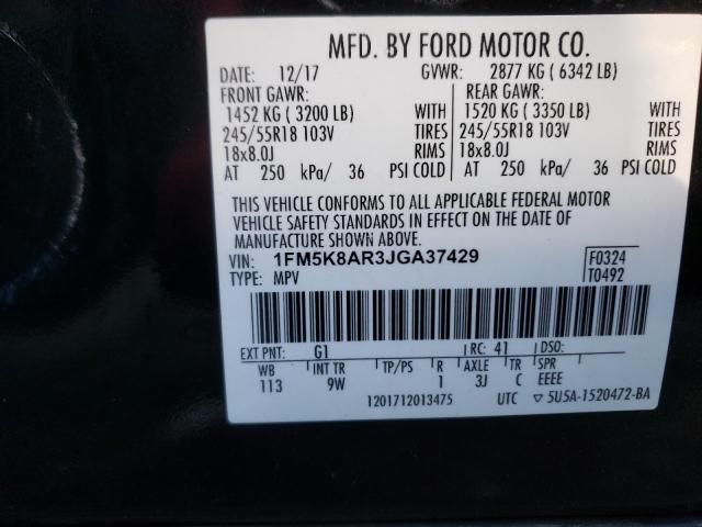 1FM5K8AR3JGA37429 Ford Explorer Police Interceptor